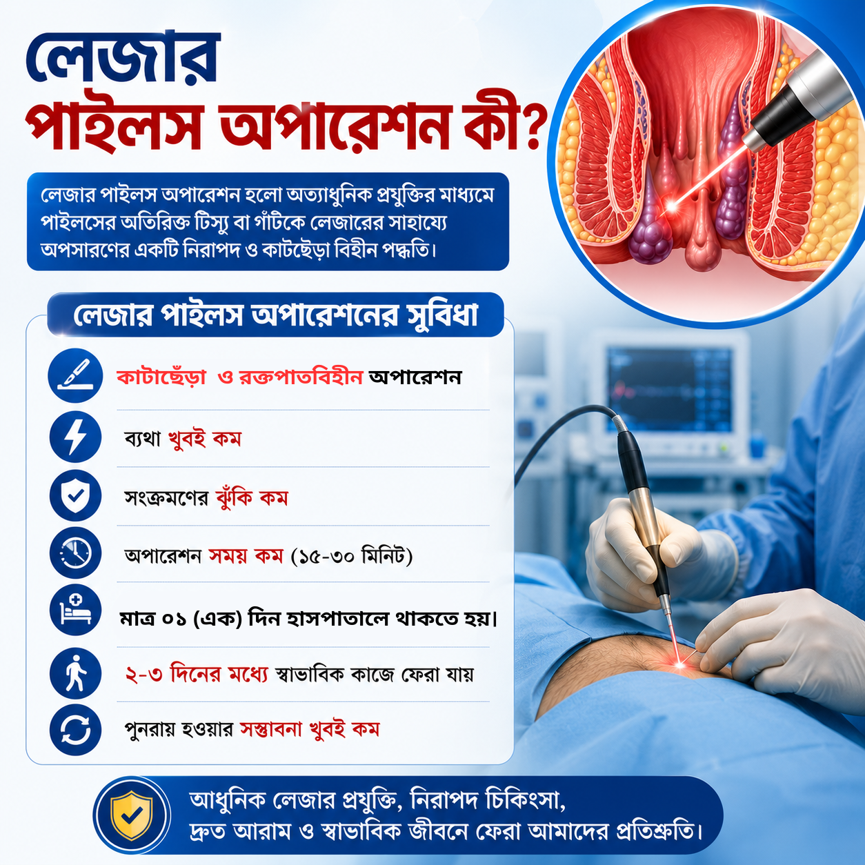 লেজার পাইলস অপারেশন কী – ডা. এইচ. এন. এম. শফিকুজ্জামান, রাজশাহী